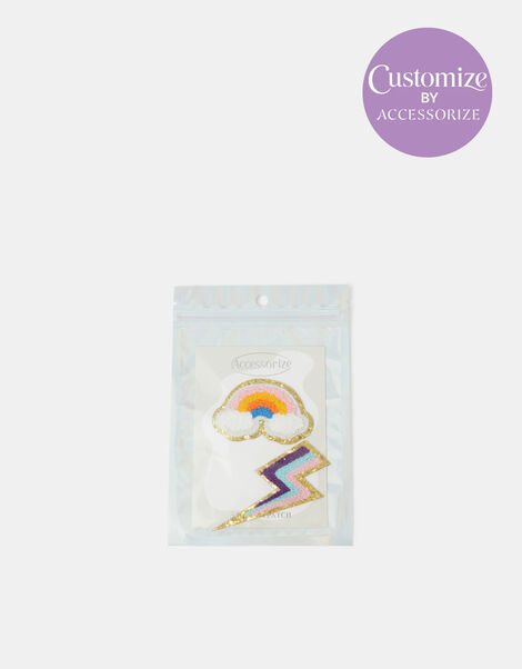 2-Pack Rainbow Embroidered Tech Stickers, , large