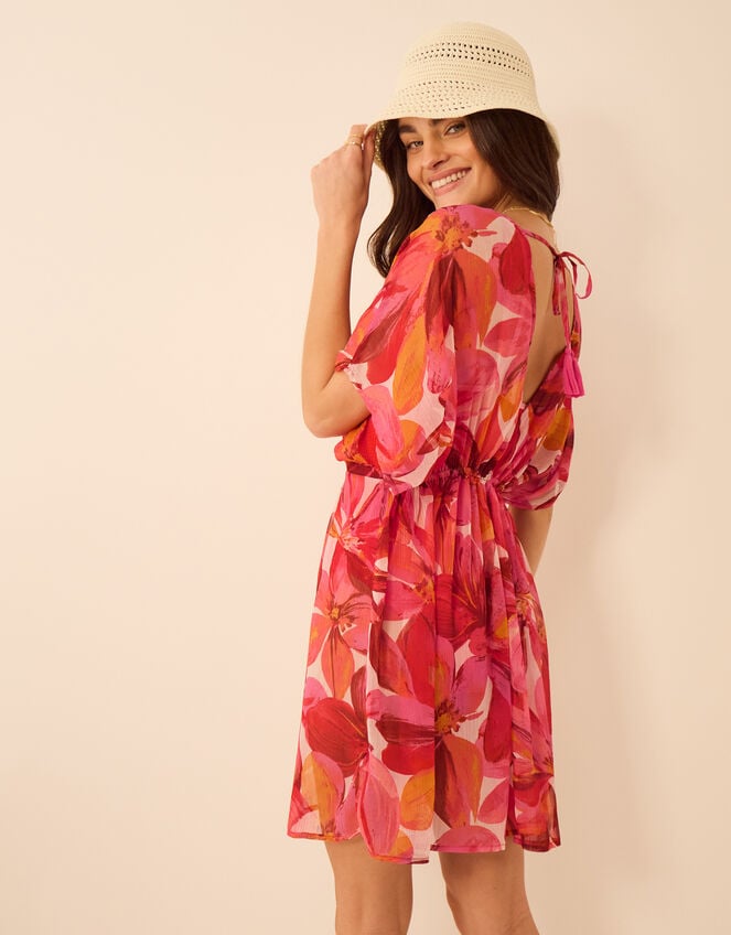 Floral Chiffon Mini Kaftan, Multi (BRIGHTS MULTI), large