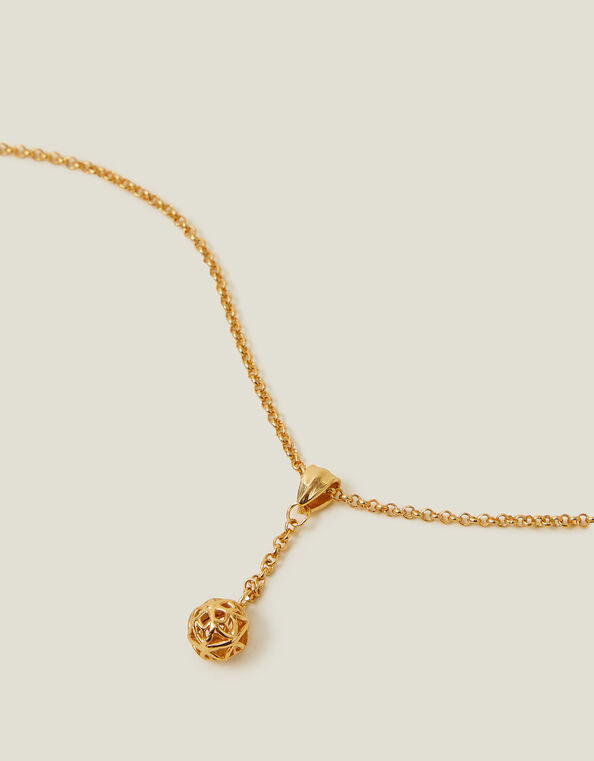 14ct Gold-Plated Bead Y-Necklace, , large