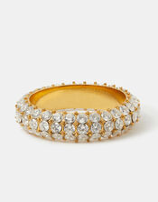 Stainless Steel Pav&eacute; Ring, Gold (GOLD), large