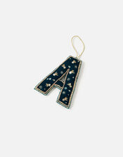 Embellished Initial Hanging Decoration, Teal (TEAL), large