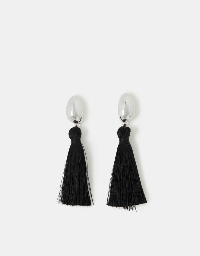 Tassel Drop Earrings, Silver (SILVER), large
