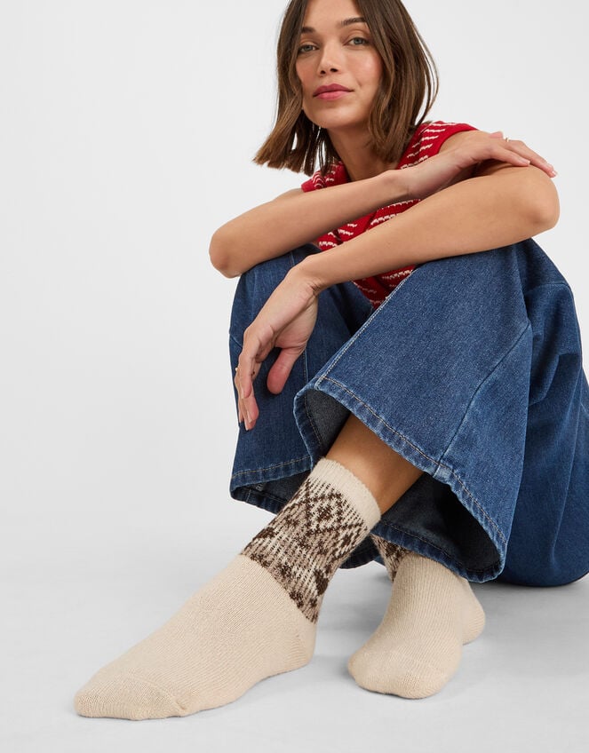 Cosy Fair Isle Socks, , large
