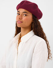 Wool Beret, Red (BURGUNDY), large