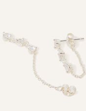 Sterling Silver Sparkle Chain Earrings , , large