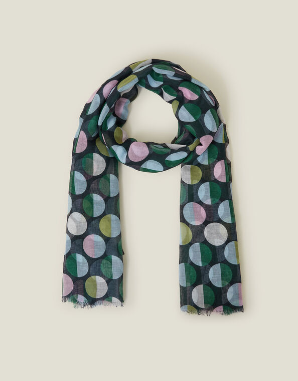 Geometric Polka Dot Scarf, , large