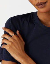 Sterling Silver Oxidised Black Onyx Ring, Silver (ST SILVER), large