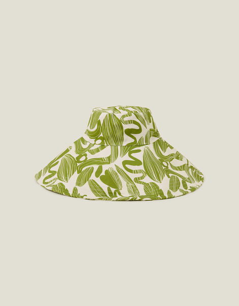 Abstract Leaf Print Bucket Hat, , large