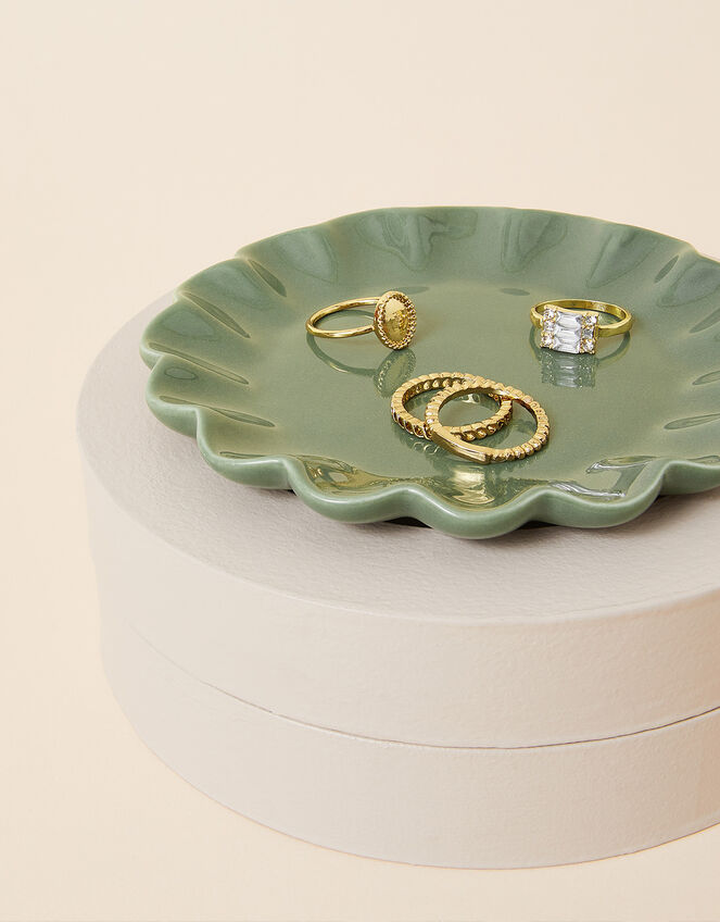 Trinket Dish with Scalloped Edge, Green (GREEN), large