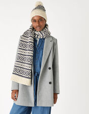 Fair Isle Chunky Knit Scarf, , large