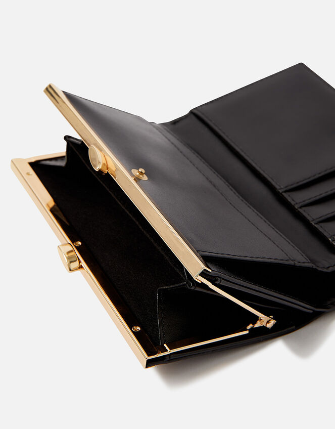 Large Bella Clip Frame Purse, Black (BLACK), large