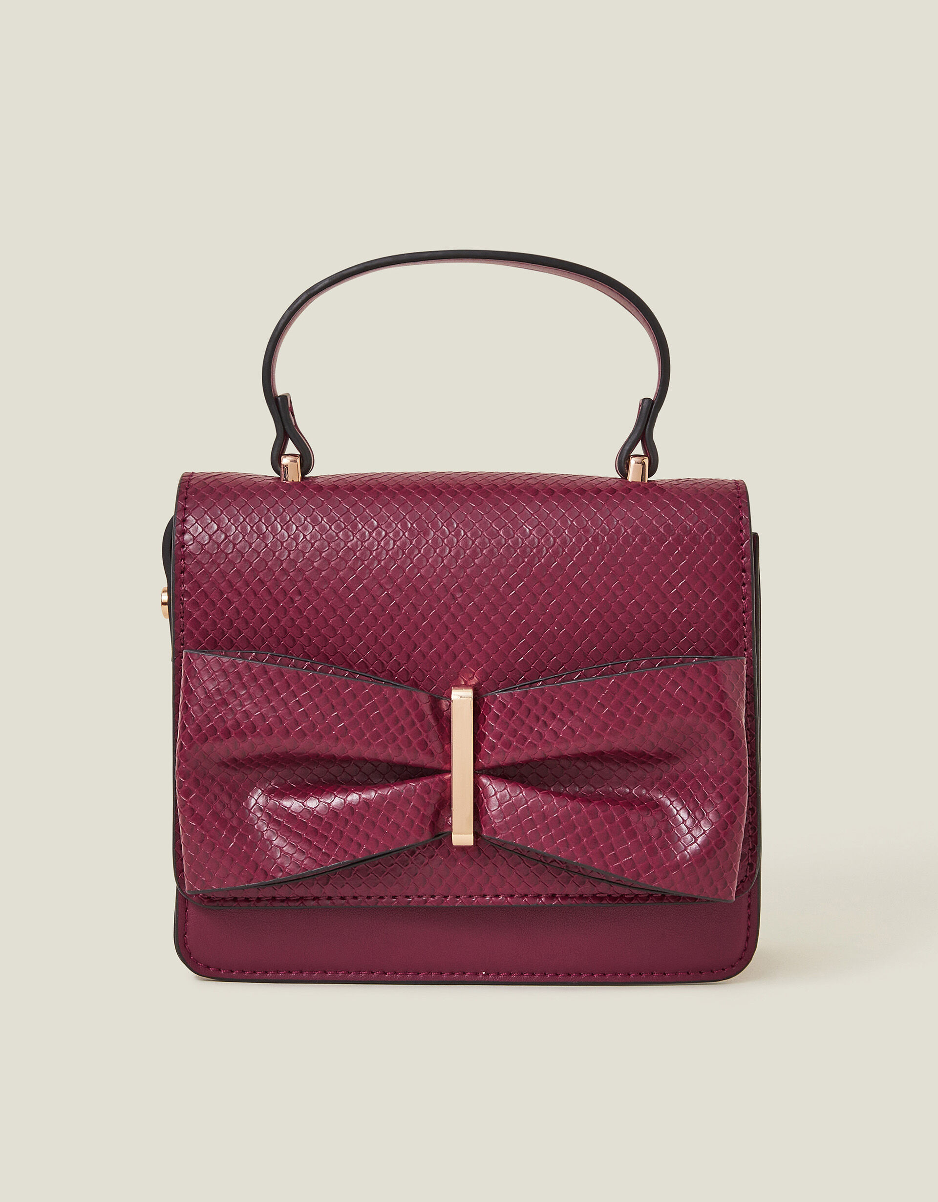 Bow Square Cross Body Bag Red