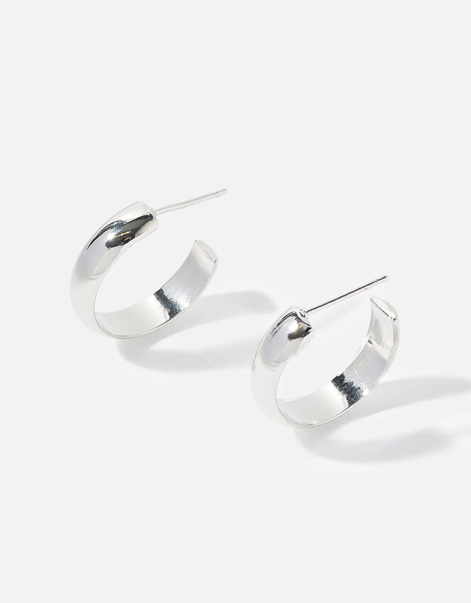 Platinum-Plated Hoop Earrings, , large