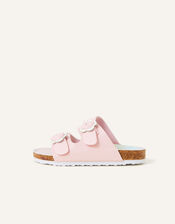 Girls Daisy Buckle Cork Footbed Sandals, Pink (PINK), large
