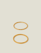 2-Pack 14ct Gold-Plated Stainless Steel Rings, Gold (GOLD), large