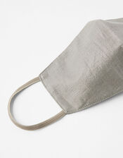Sparkle Face Covering in Pure Cotton, Silver (SILVER), large
