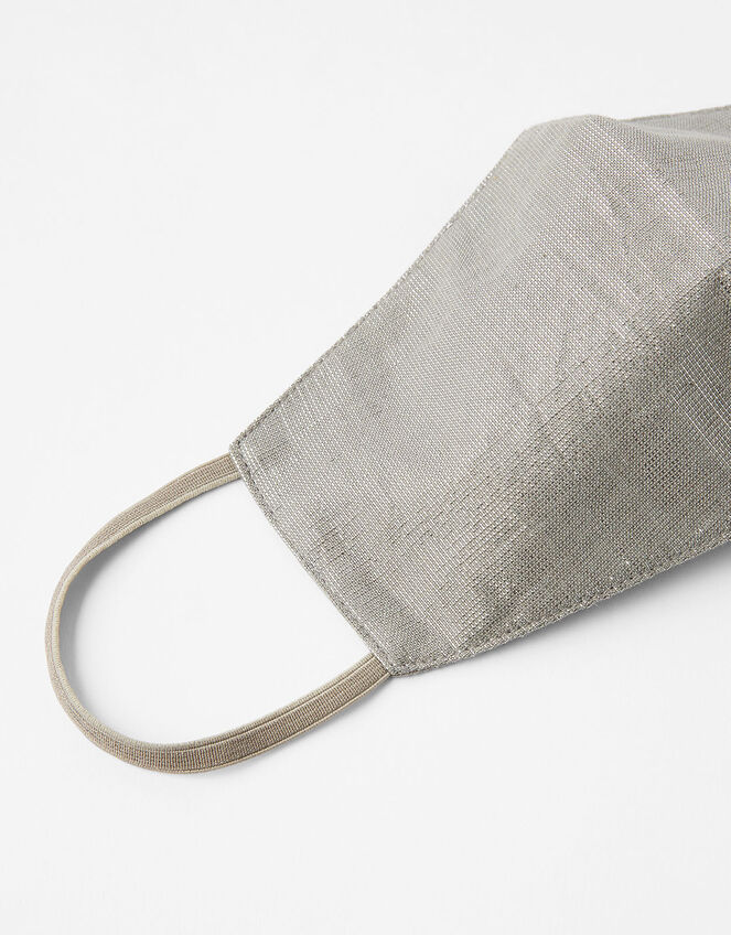 Sparkle Face Covering in Pure Cotton, Silver (SILVER), large