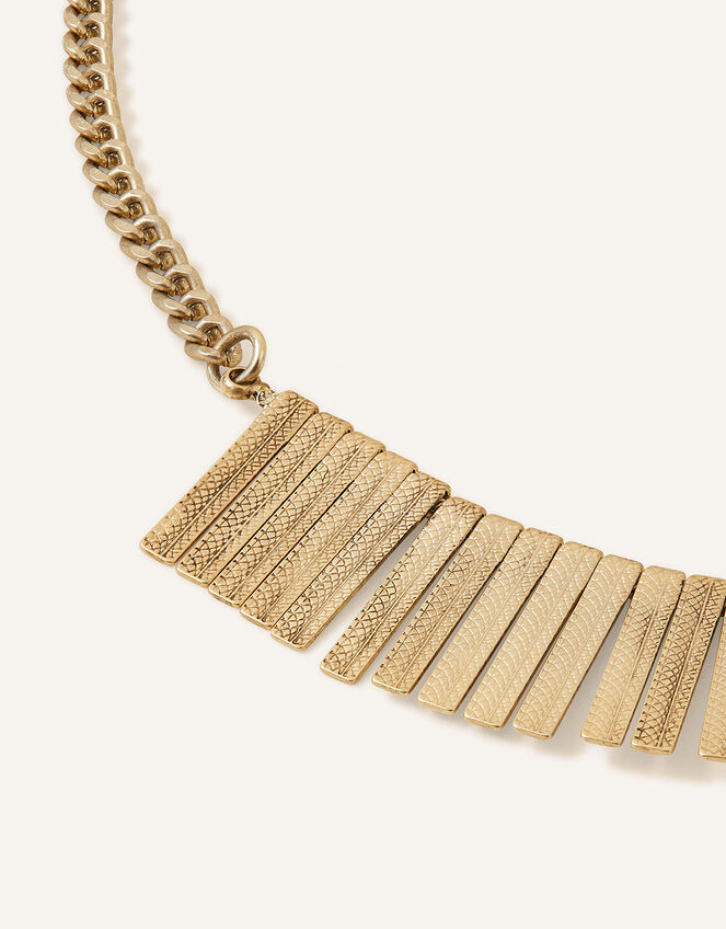 Brushed Metal Fan Necklace Necklaces Accessorize UK