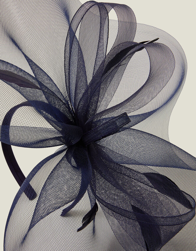 Large Crin Fascinator, Blue (NAVY), large