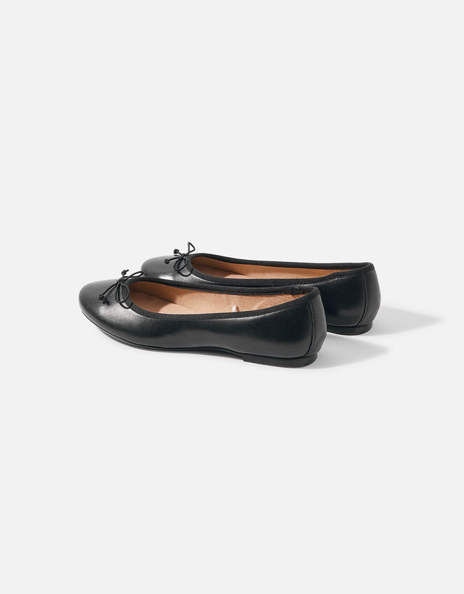 Leather Ballerina Flats, Black (BLACK), large