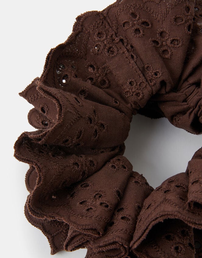 Frilly Broderie Hair Scrunchie, , large