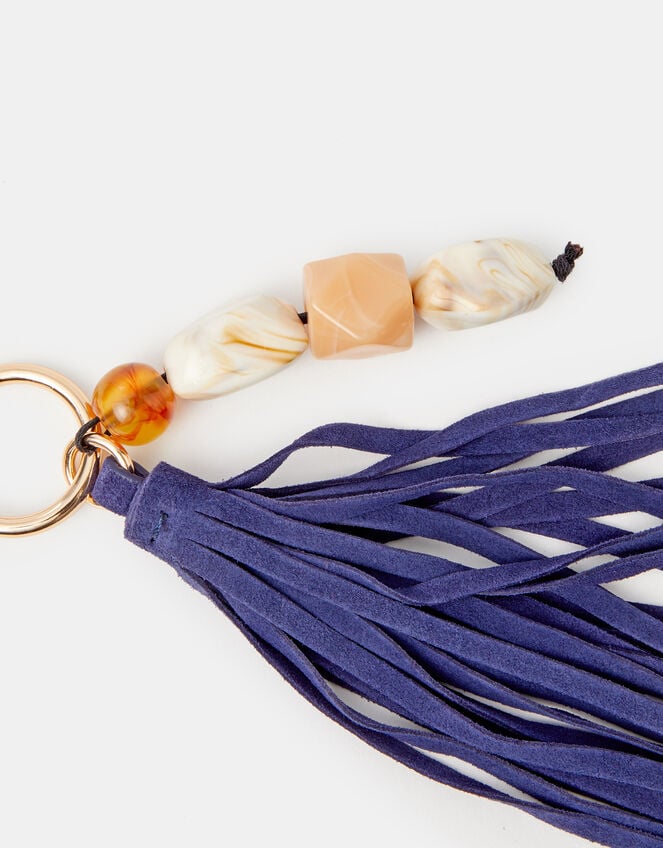 Beaded Suede Bag Charm, , large