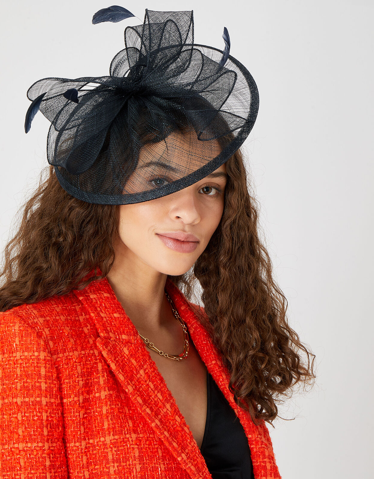 Accessorize Navy Feather Fascinator 
