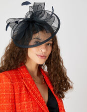 Mimsy Sin Bow Band Fascinator , Blue (NAVY), large