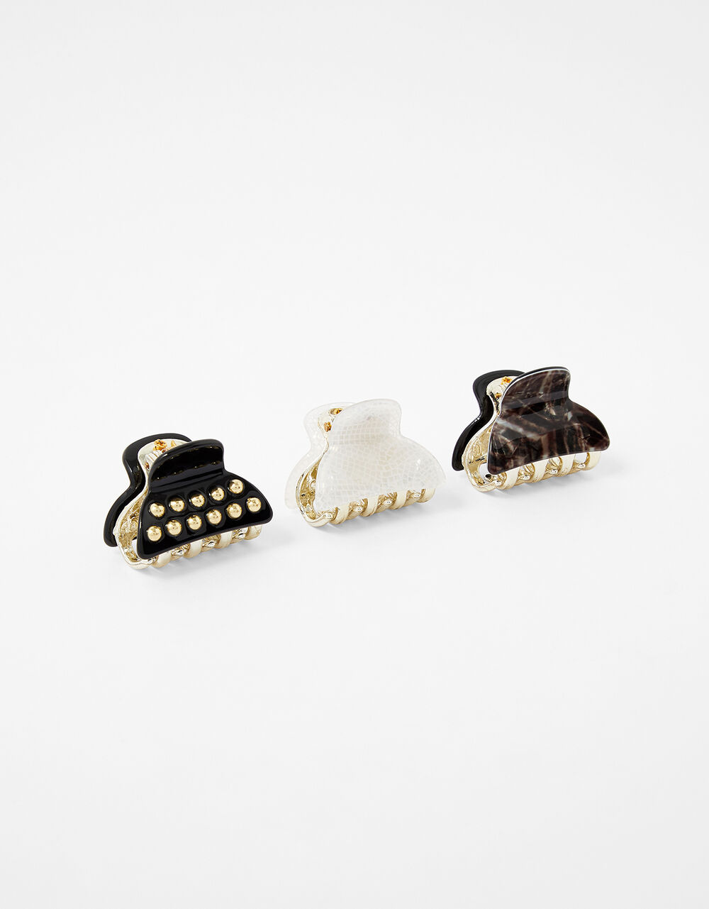 Studded Mini Bulldog Clip Set Hair bands & Scrunchies Accessorize UK