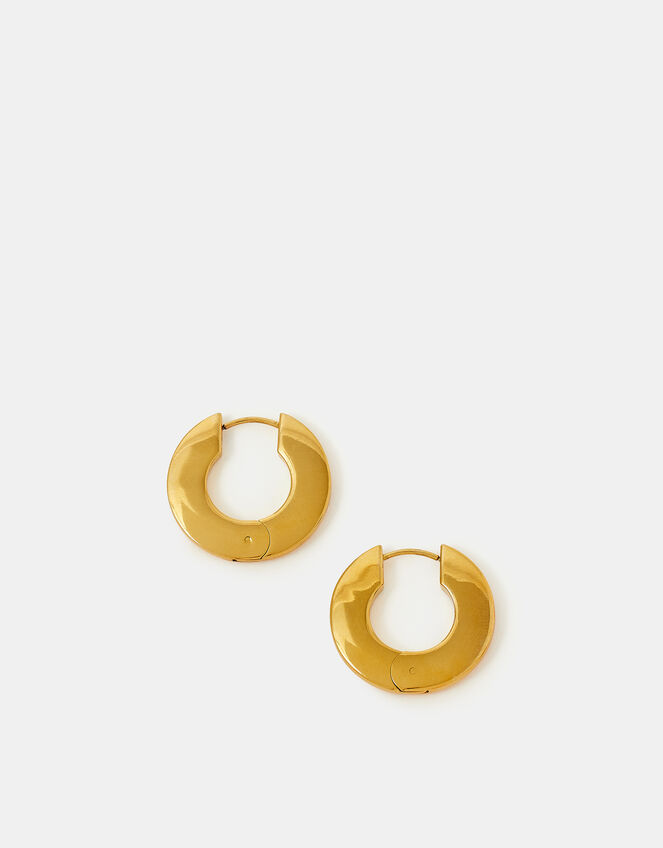 Stainless Steel Flat Hoop Earrings, , large