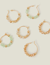 3-Pack Mini Beaded Hoop Earrings, , large