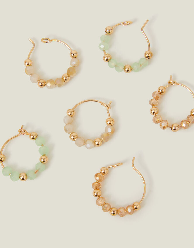 3-Pack Mini Beaded Hoop Earrings, , large