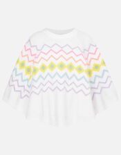 Girls Geometric Fair Isle Poncho, Multi (PASTEL-MULTI), large