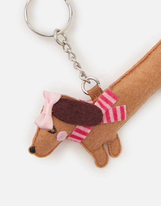 Girls Sausage Dog Bag Charm, , large