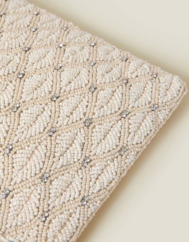 Bridal Embellished Zip Clutch Bag, , large