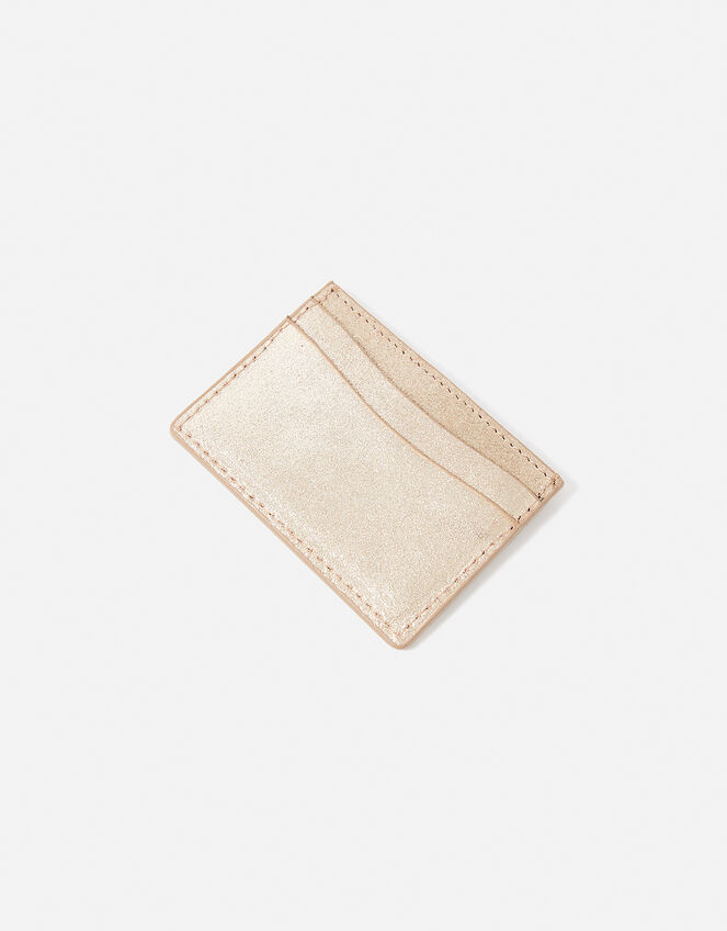 Metallic Leather Card Holder, Gold (GOLD), large