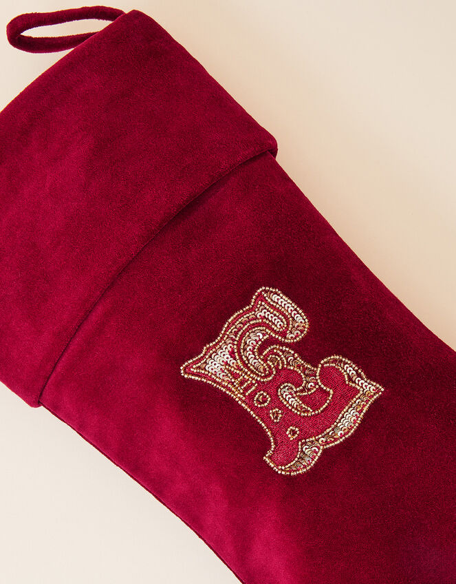 Embroidered Initial E Stocking, , large