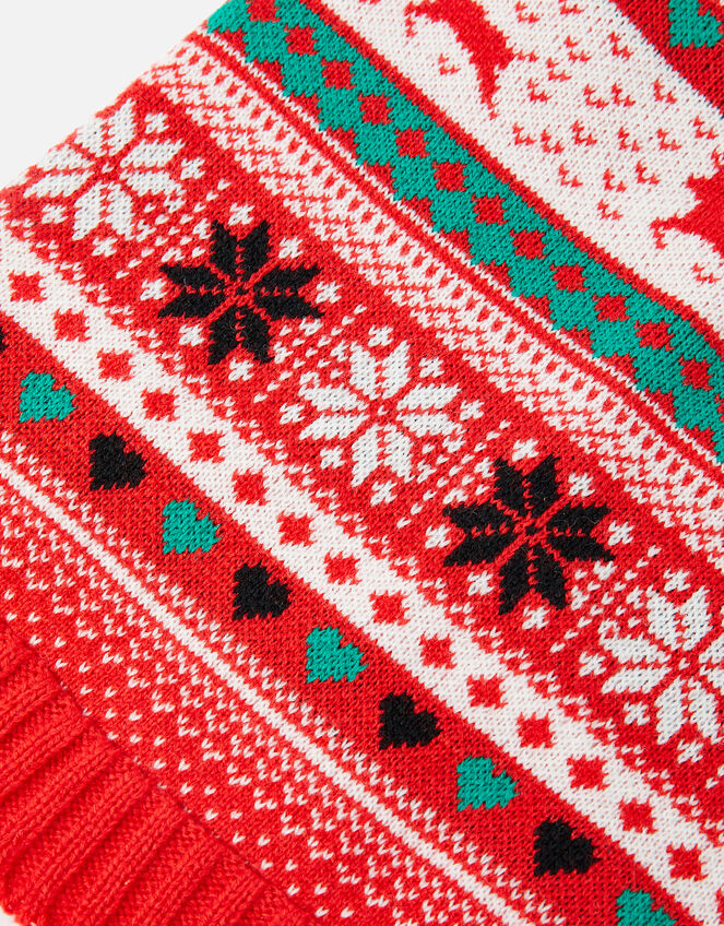  Christmas Fairisle Dog Jumper , Pink (PINK), large