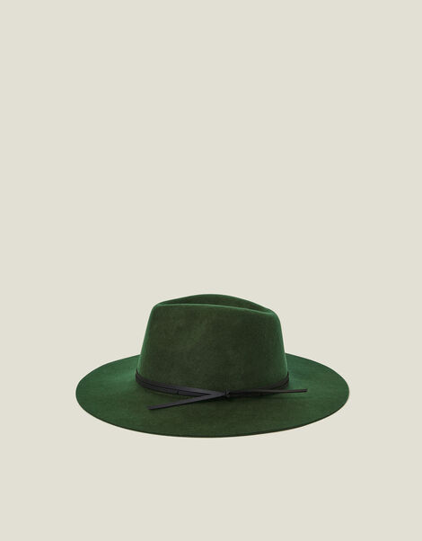 Wool Fedora Hat, Green (GREEN), large
