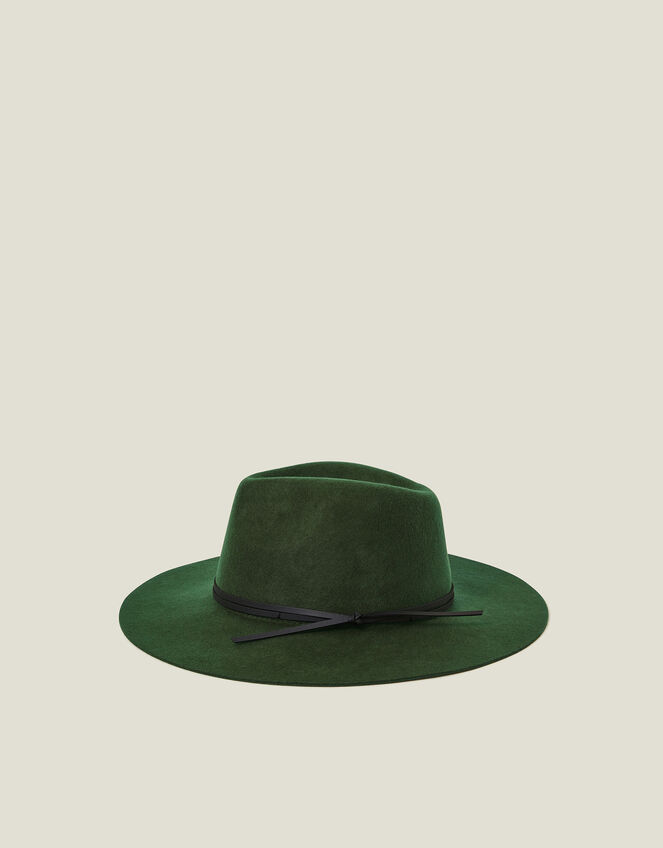 Wool Fedora Hat, Green (GREEN), large