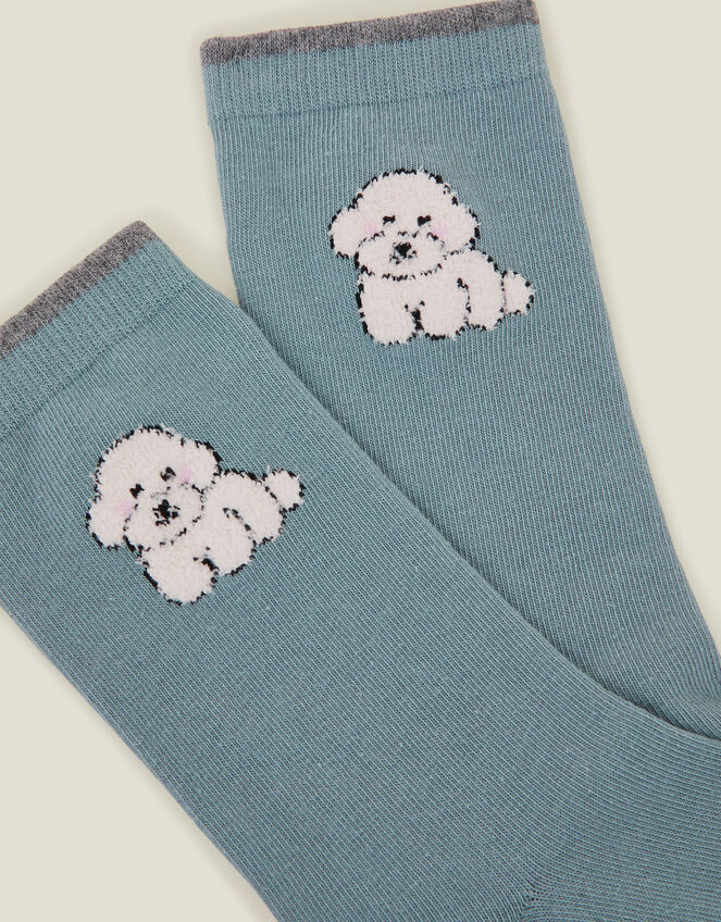 Fluffy Dog Print Sock, , large