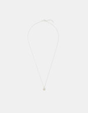 Sterling Silver Healing Stone Pendant Necklace, Clear (CLEAR), large