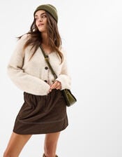Corduroy Mini Skirt, Brown (BROWN), large