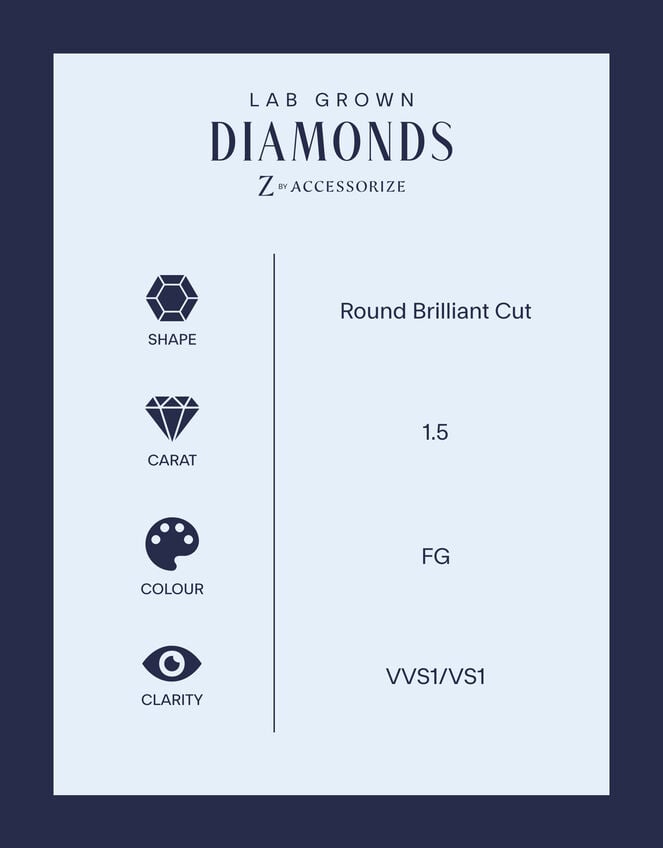Lab Grown Diamond 1.5ct Stud Earrings 9ct Gold, , large