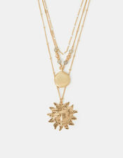 Sun Pendant Layered Necklace, , large