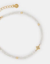 14ct Gold-Plated Beaded Star Anklet, , large
