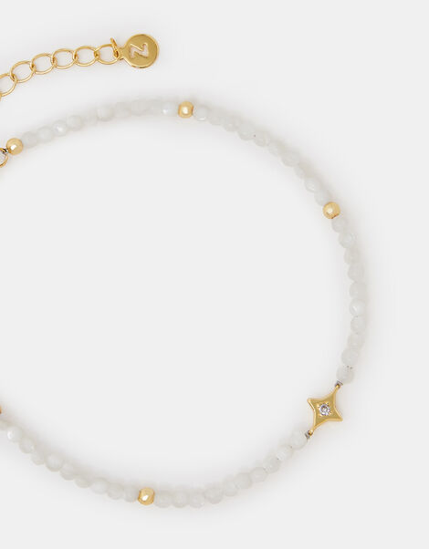 14ct Gold-Plated Beaded Star Anklet, , large