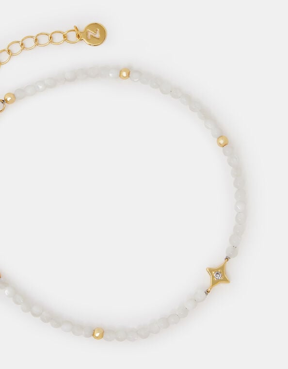 14ct Gold-Plated Beaded Star Anklet, , large