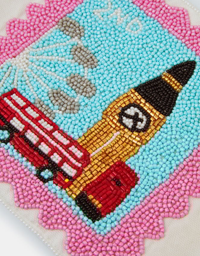 Beaded London Stamp Pouch, , large