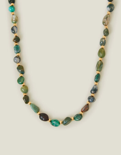14ct Gold-Plated Stone Beaded Necklace, , large
